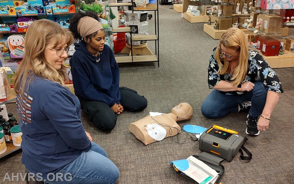 Hands only CPR training for Hallmark store employees