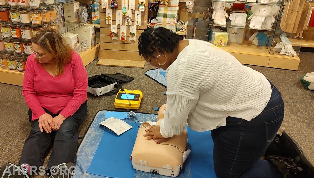 Hands only CPR training for Hallmark store employees