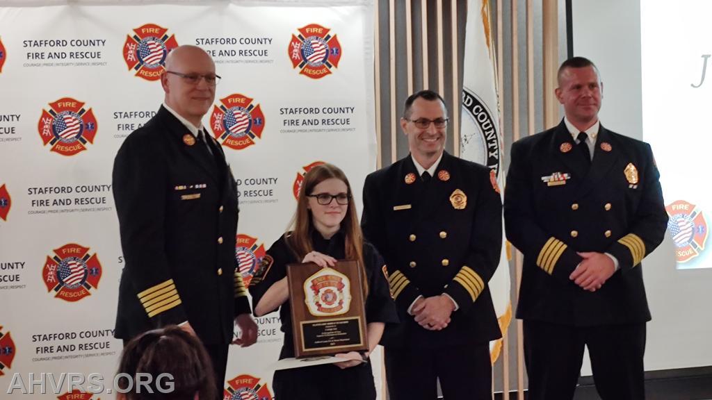 Stafford County Fire Rescue Awards Dinner
Caleigh Jett- Junior Volunteer of the Year