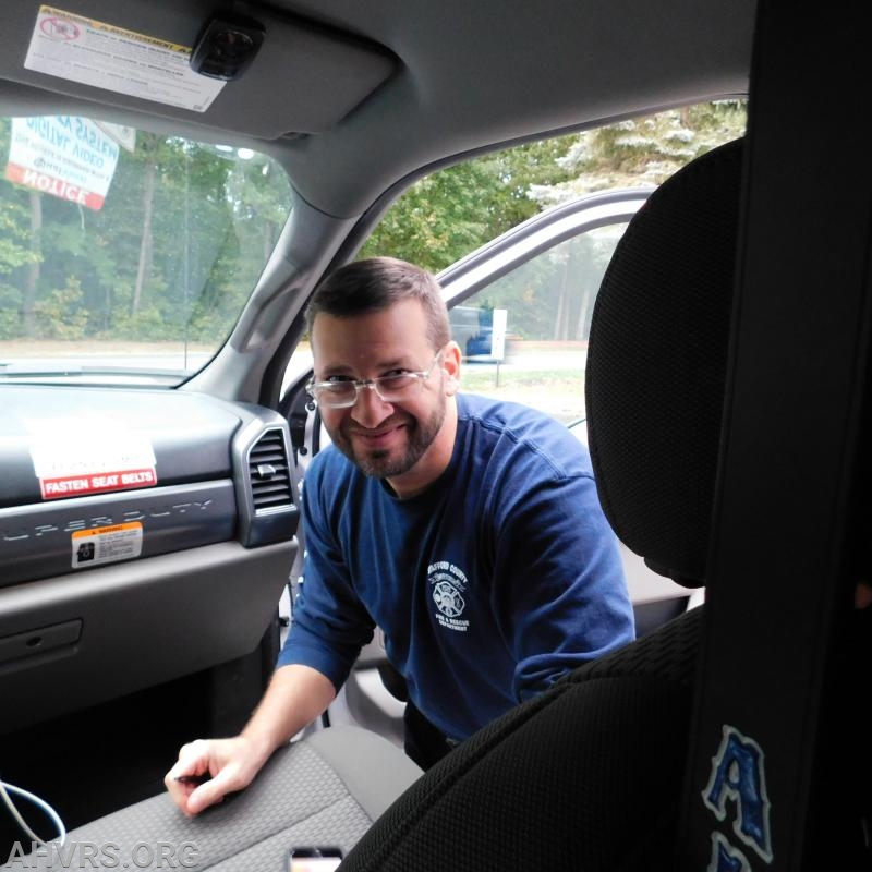 Sean preparing for the shift