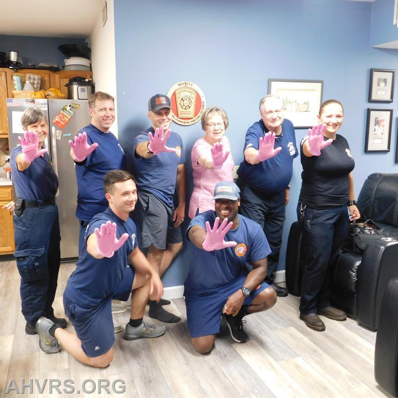 pink glove celebration. Chris 11years cancer free!