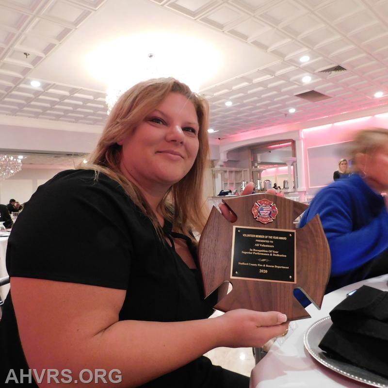 Angela with County Volunteer Recognition Plaque