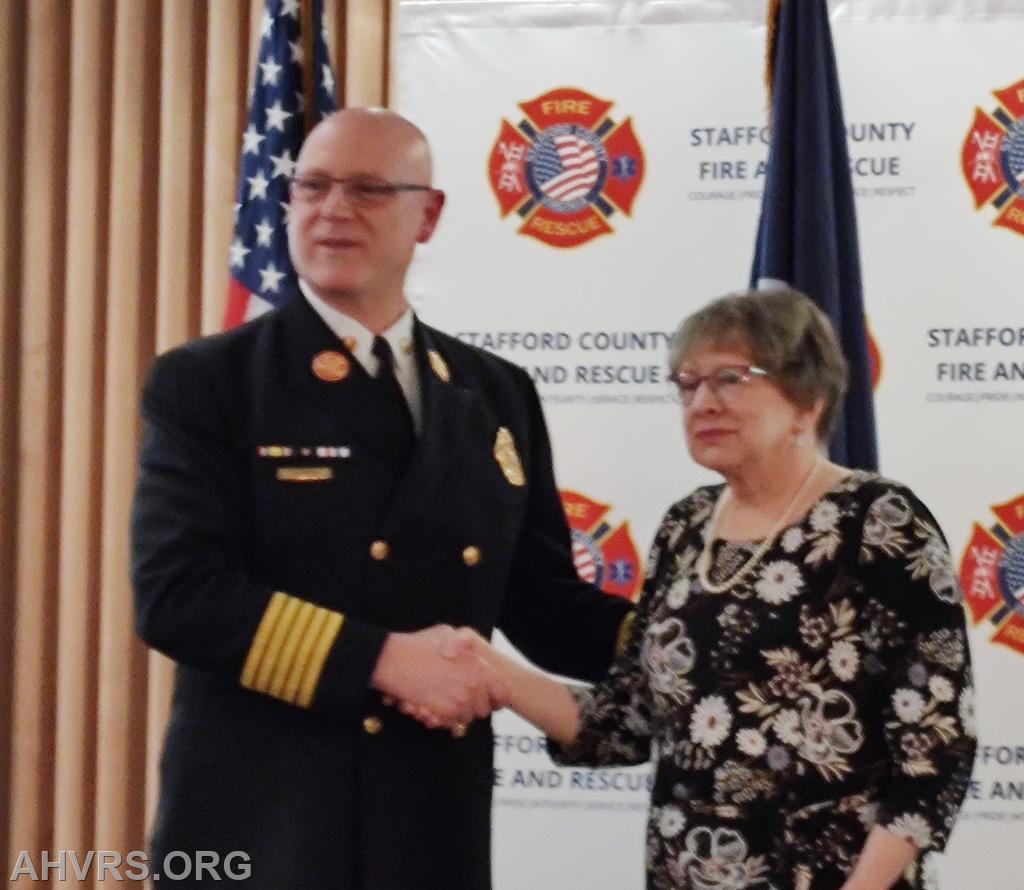 Stafford County Fire Rescue Awards Dinner
Chief Cardello and AHVRS President Chris Schoon