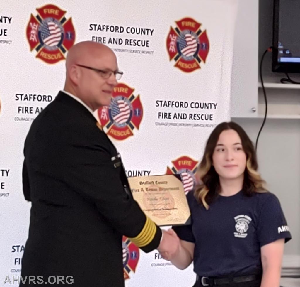 Natalie Alfaro with Chief Cardello
EMT Graduation May 23