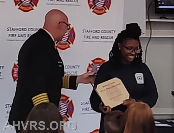 Crystal Davis with Chief Cardello
EMT Graduation May 23