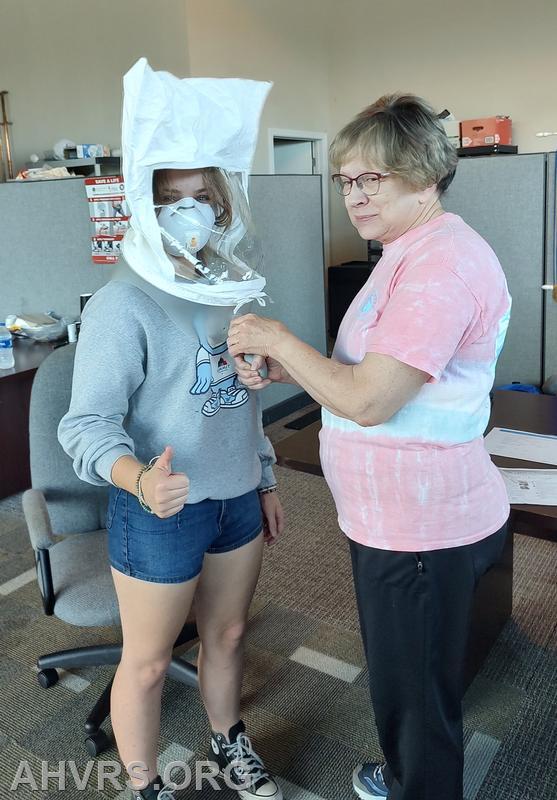 Ava getting her N95 fit test