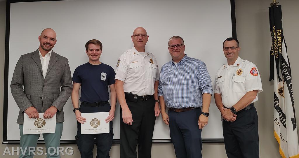 Byron and Matt at CPR Save event with Chief Cardello , Administrator Vosburg and Asst. Chief Frankel